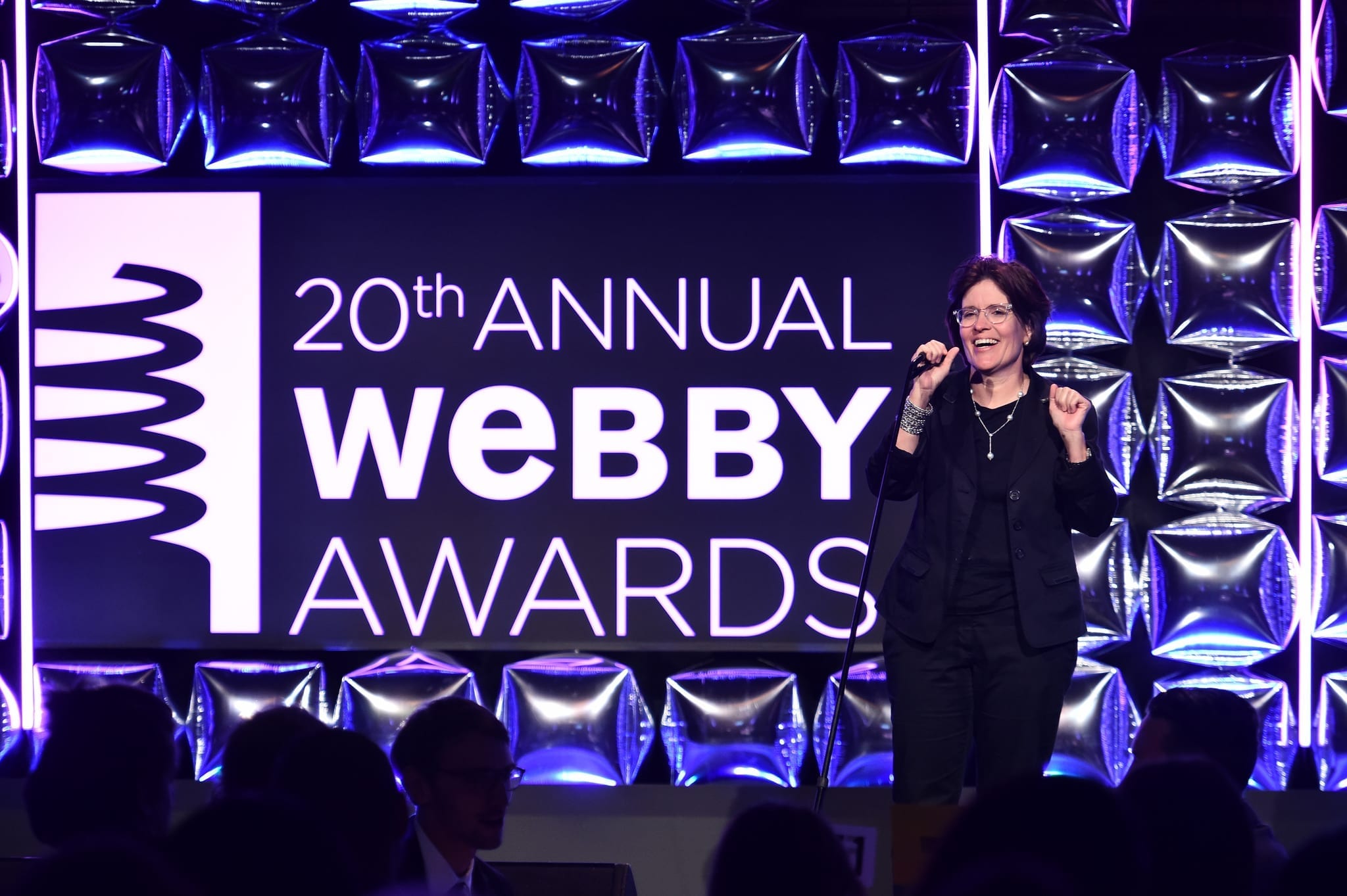 Recode Host Kara Swisher Onstage At The 20th Annual Webby Awards as she Presents to the Breaking the Internet Special Achievement Award to Kim Kardashian