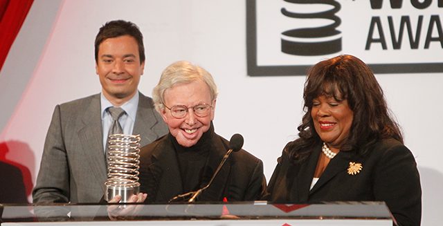 Roger Ebert accepts Person of the Year at the 14th Annual Webby Awards.