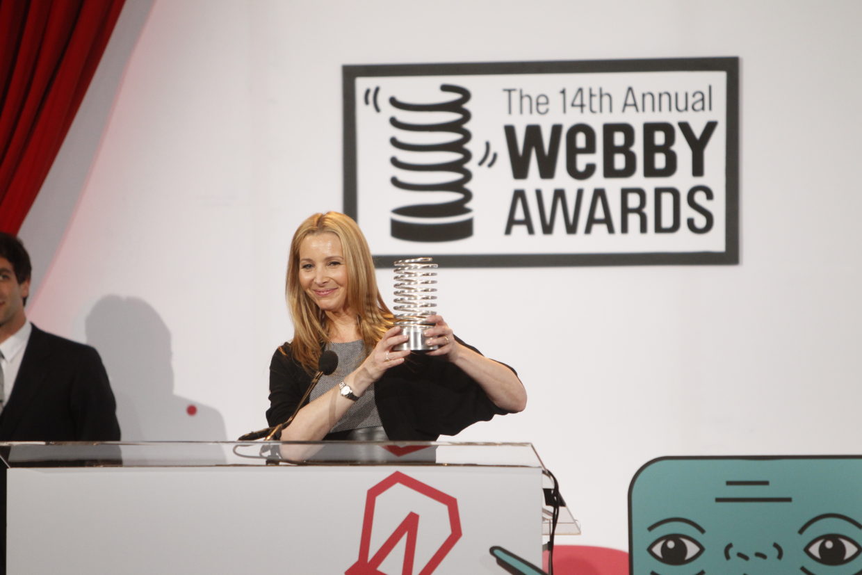Lisa Kudrow accepts for Web Therapy at the 14th Annual Webby Awards.