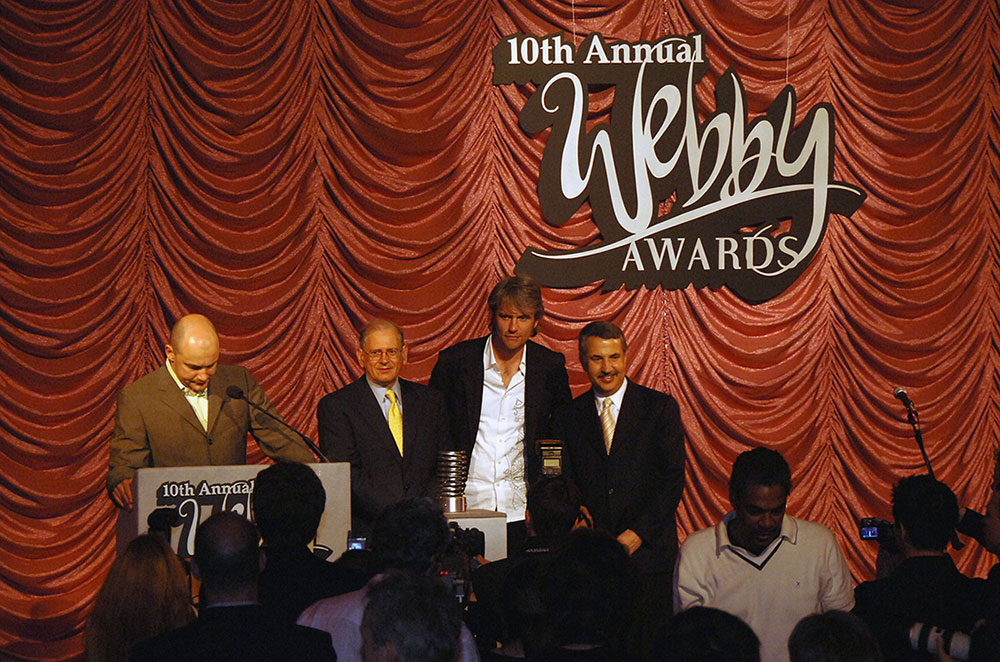 From the Left: Lifetime Achievement Winner Dr. Robert Kahn, Breakout of the Year Winner Chris DeWolfe of MySpace.com, and Webby Person of the Year Thomas L. Friedman.