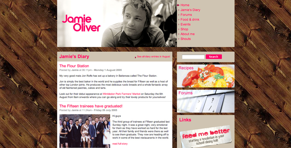 Jamie Oliver Website - 2005 Webby Winner