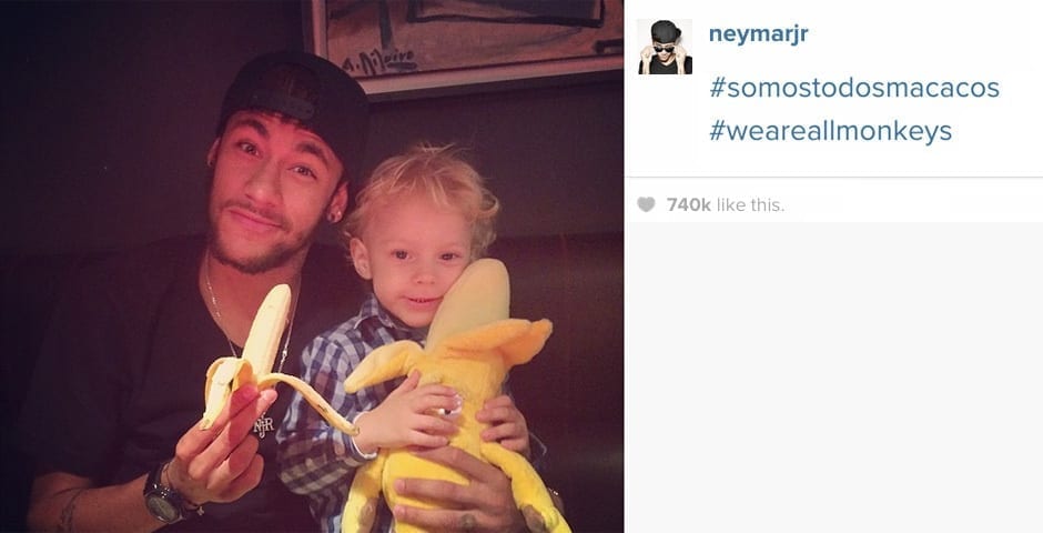 2015 Nominee in Social: Celebrity/Fan with “#SOMOSTODOSMACACOS #WEAREALLMONKEYS” for Neymar Jr