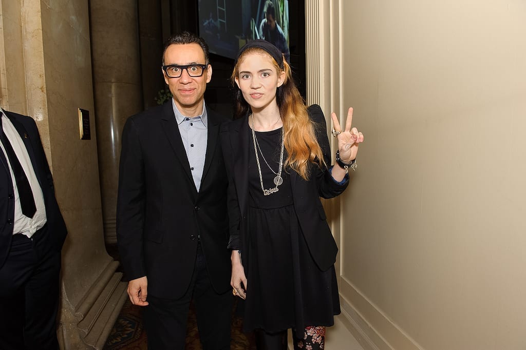 Fred Armisen & Grimes backstage at the 17th Webby Awards