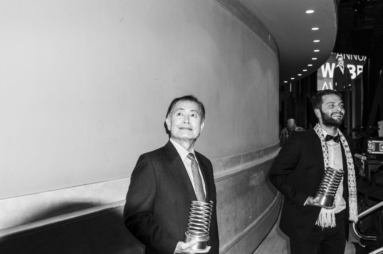 George Takei backstage at The 18th Webby Awards