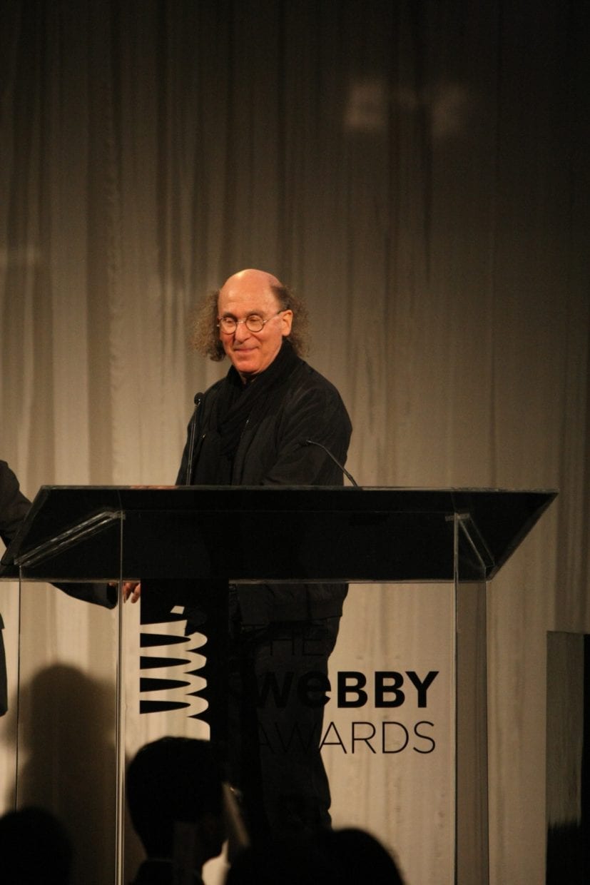 Bob Greenberg, Founder of R/GA, accepts an award at the 13th Annual Webbys.