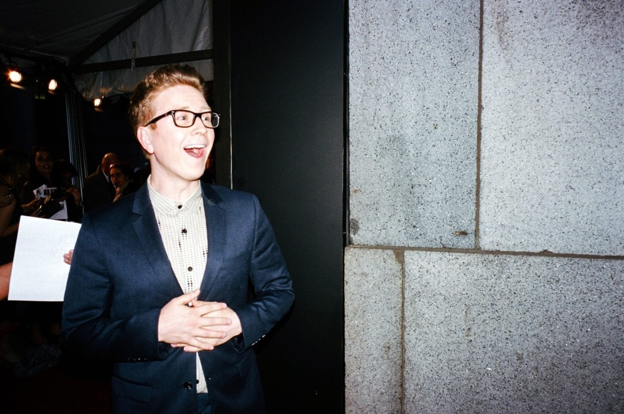 Tyler Oakley backstage at the 20th Webby Awards
