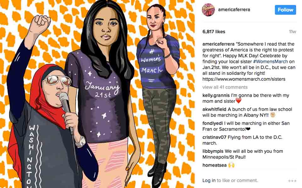 America Ferrera threw her support behind the march, and sister marches everywhere, with this Insta post