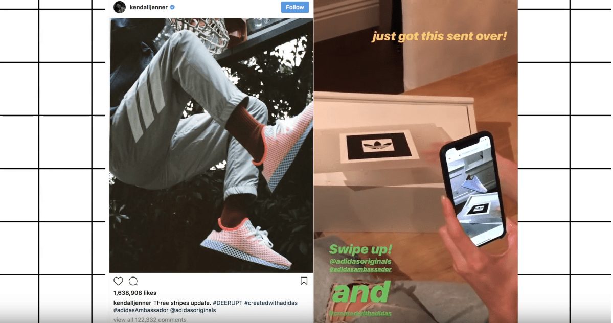 Annexx88 and adidas sent popular Sneakerheads, like Kendall Jenner, shoeboxes to interact with and share the DEERUPT pre-release. 