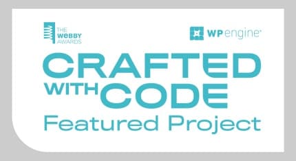 Crafted With Code Featured Project Teal on White with Border