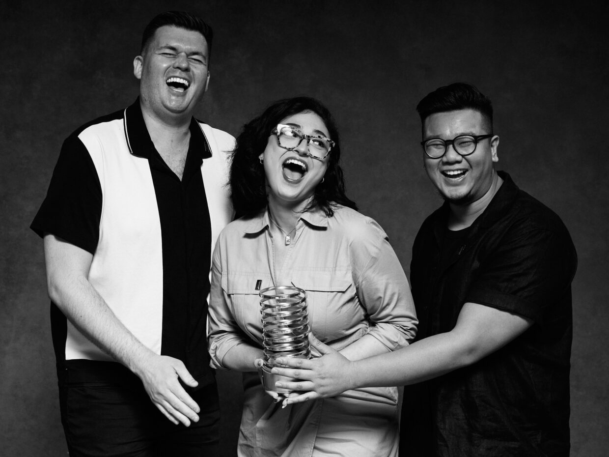 M. Akram Shibly, Kevin Dingelstedt, Marissa Pina and Lucky Nguyen from PBS at the 28th Annual Webby Awards
