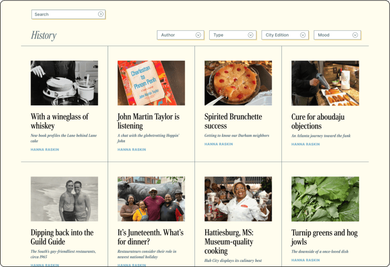 A screenshot of The Food Section
