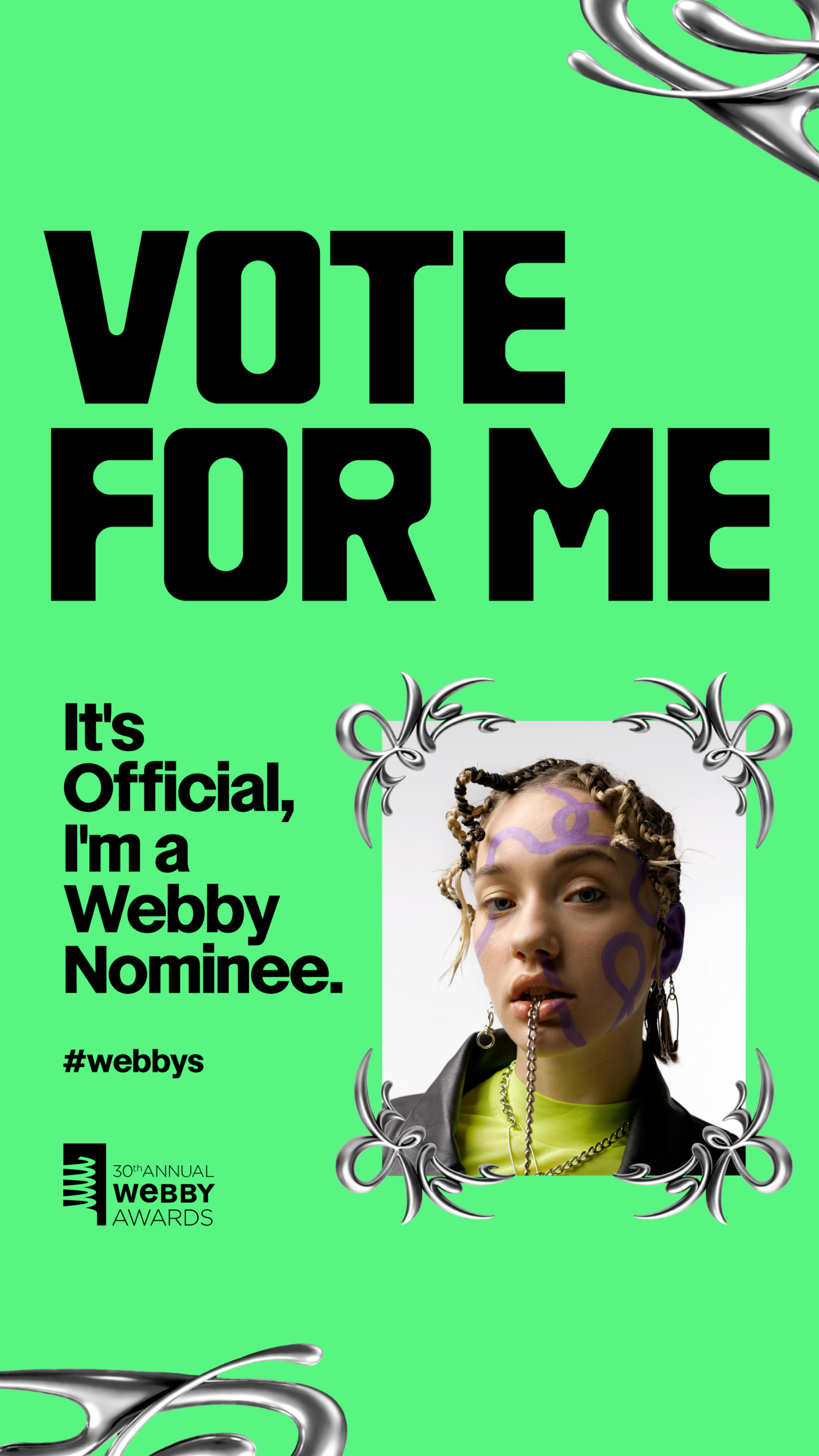 Vote For Me Right Frame Story Template - Green