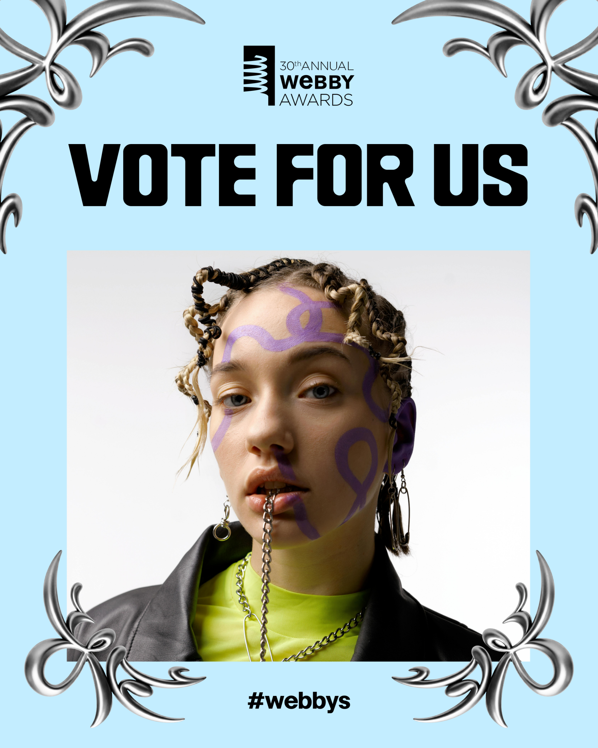 Vote For Us Center Frame Template - Blue 1