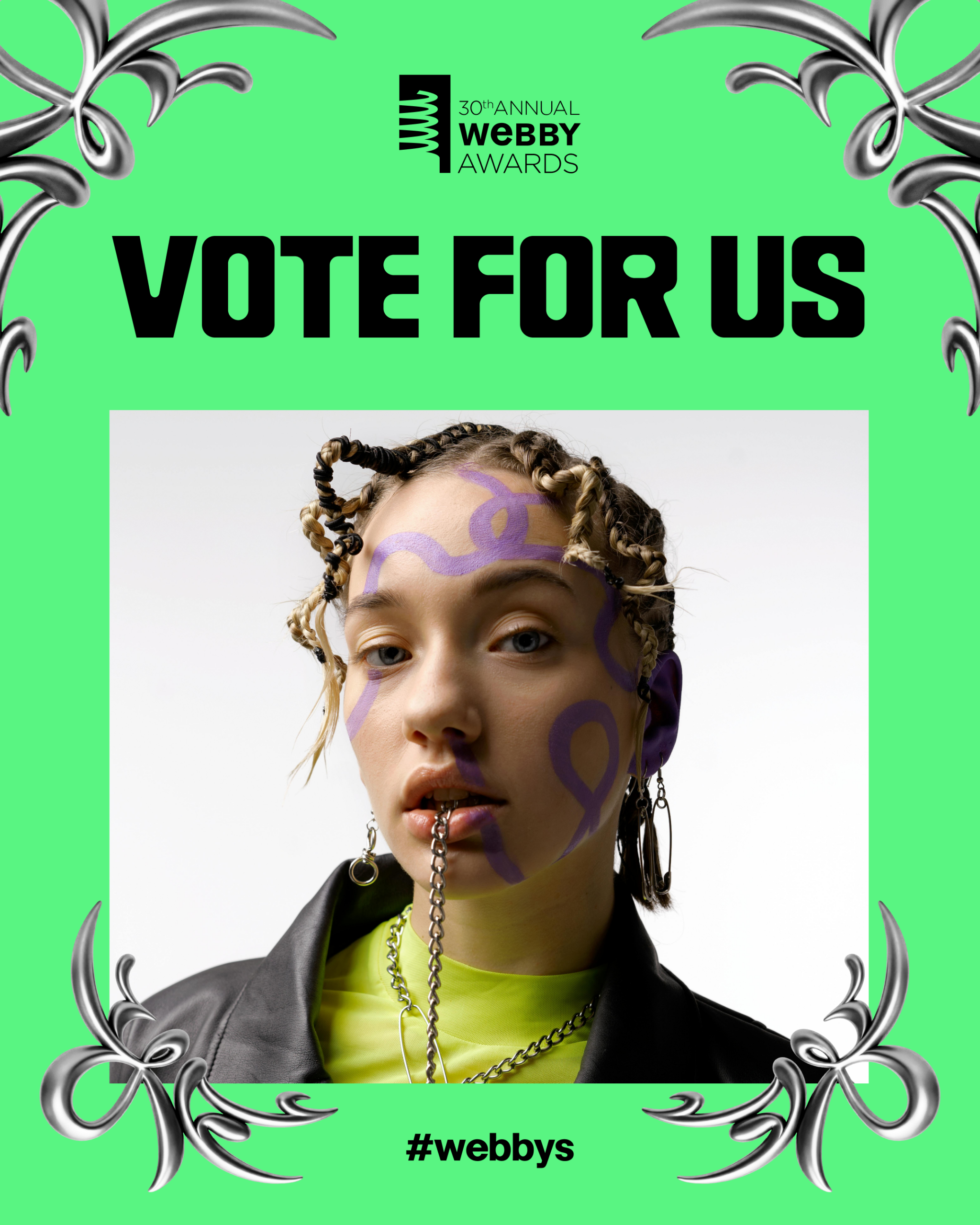 Vote For Us Center Frame Template - Green 1
