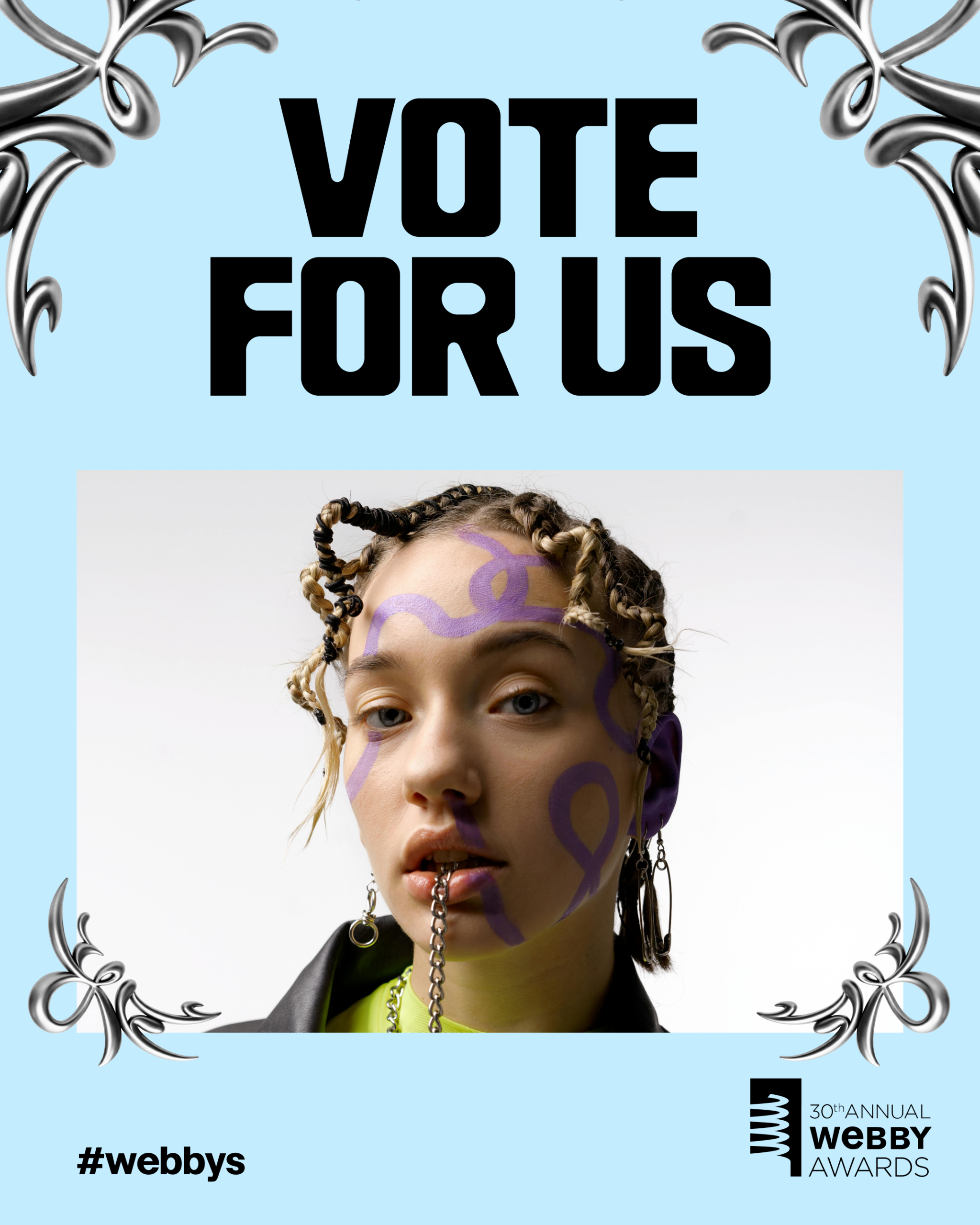 Vote For Us Center Frame Template - Blue 3