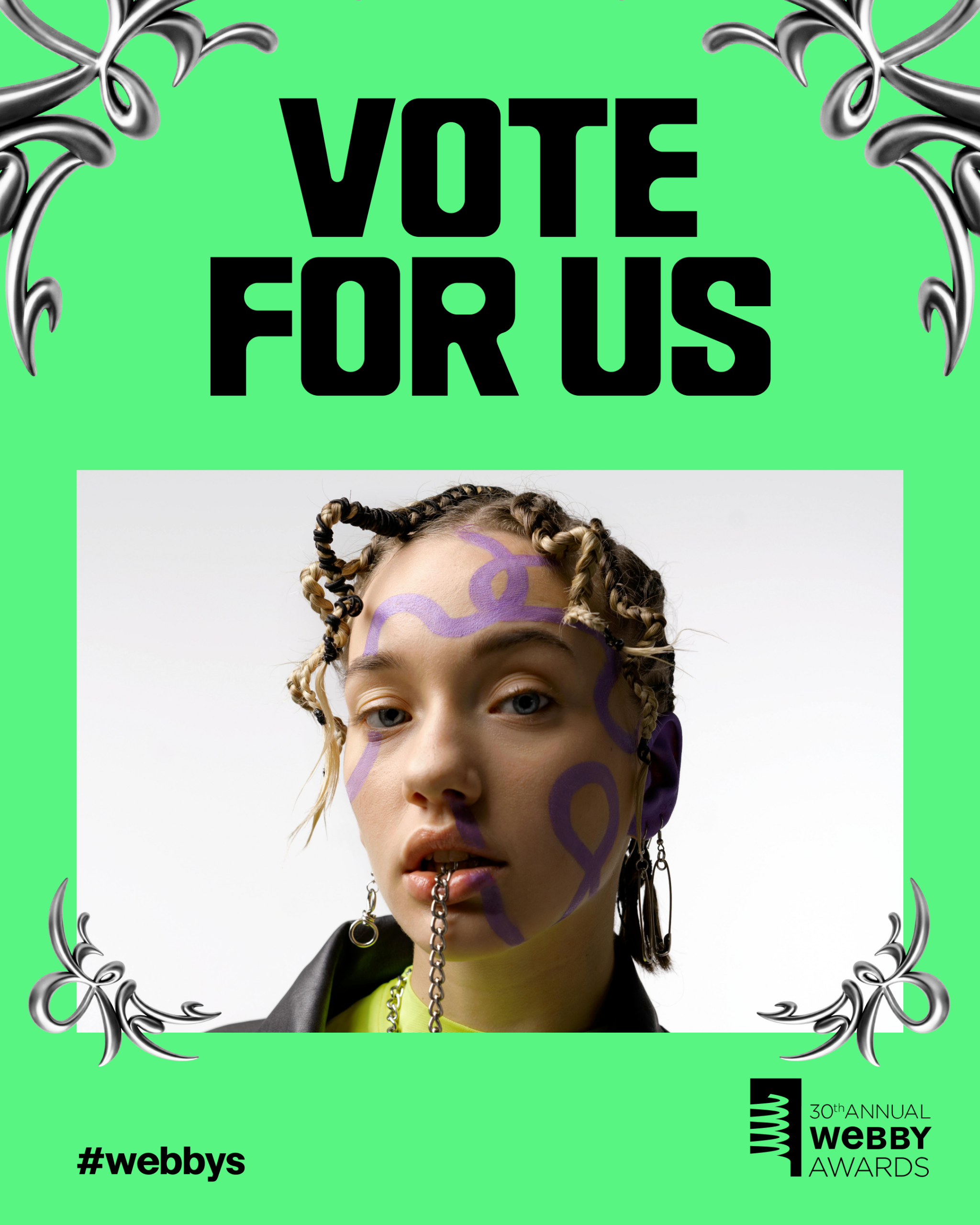 Vote For Us Center Frame Template - Green 3