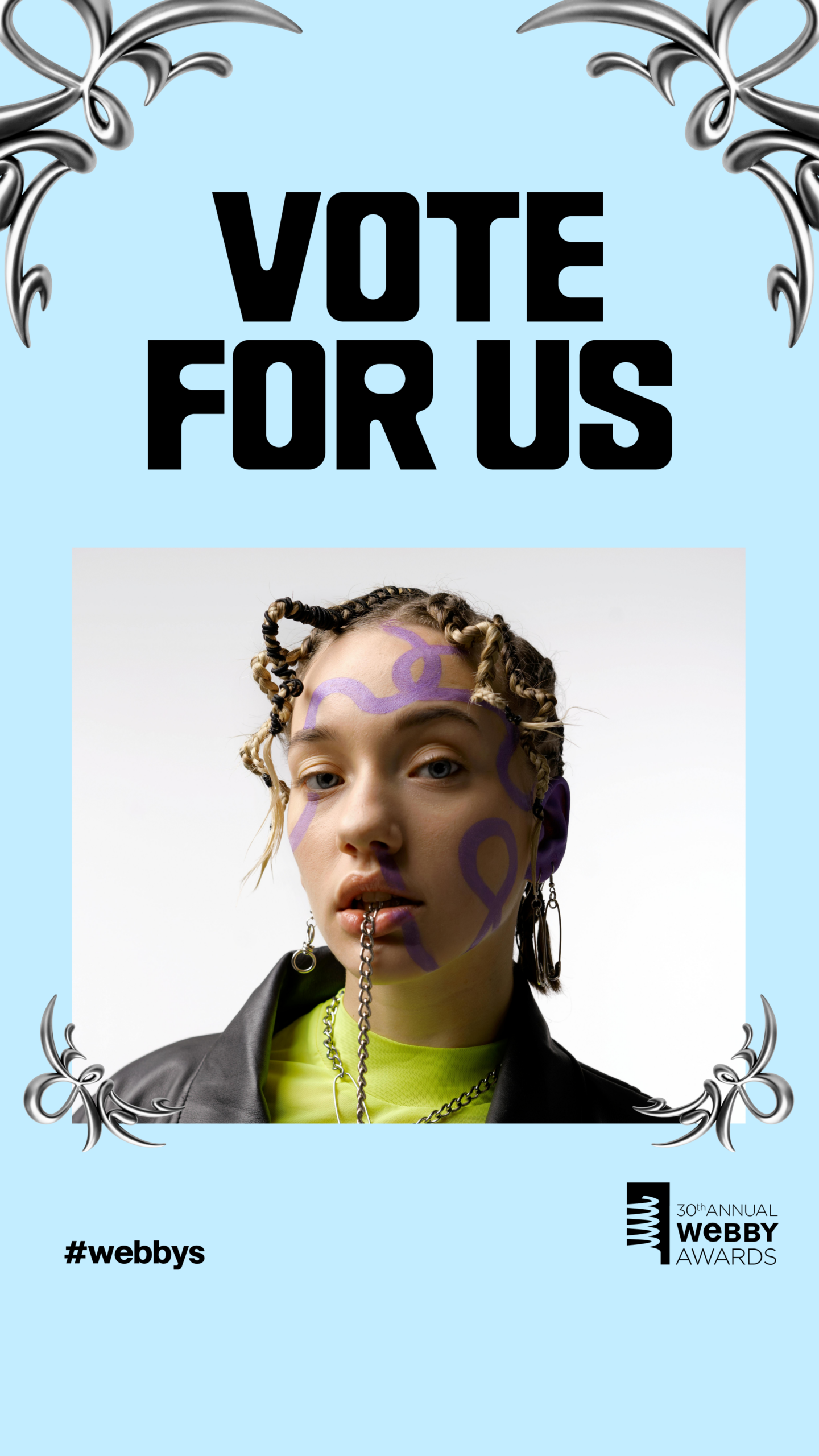 Vote For Us Center Frame Story Template - Blue 2