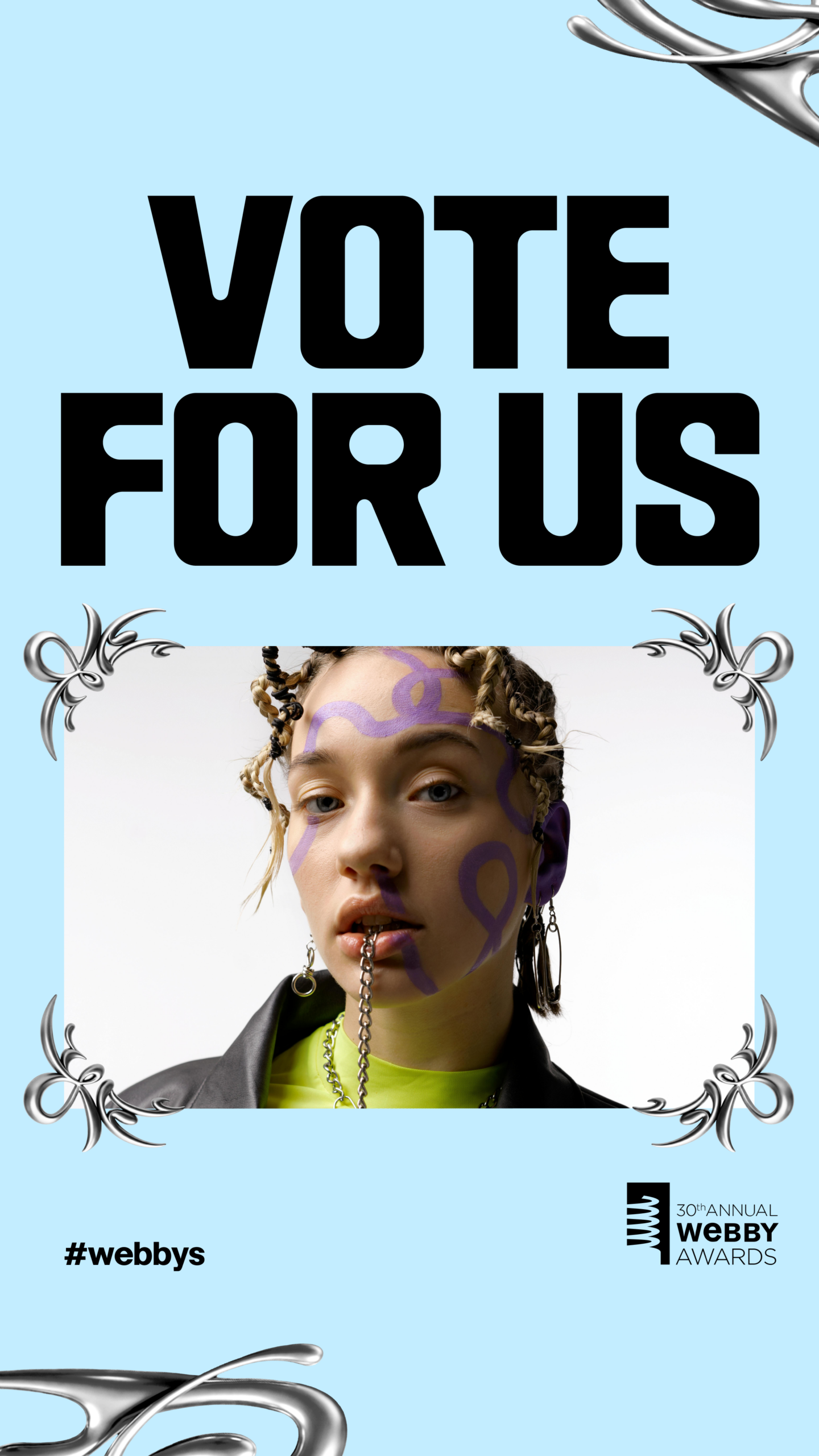 Vote For Us Center Frame Story Template - Blue 3