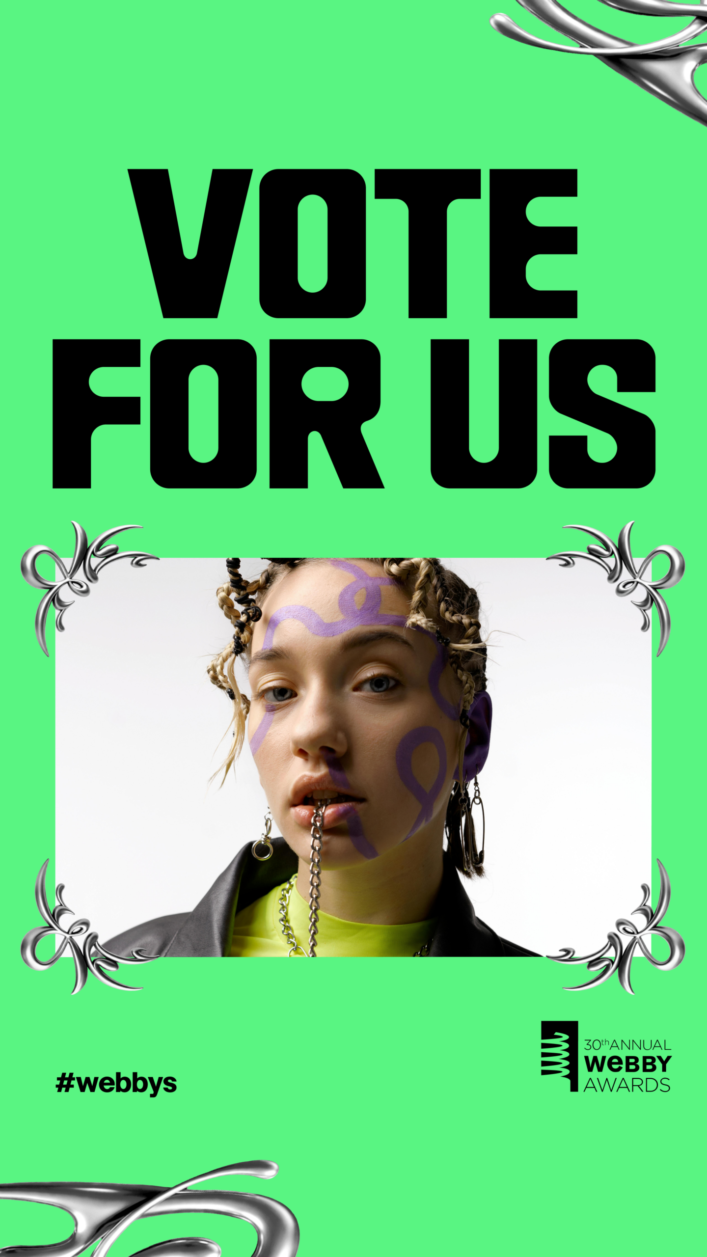 Vote For Us Center Frame Story Template - Green 3