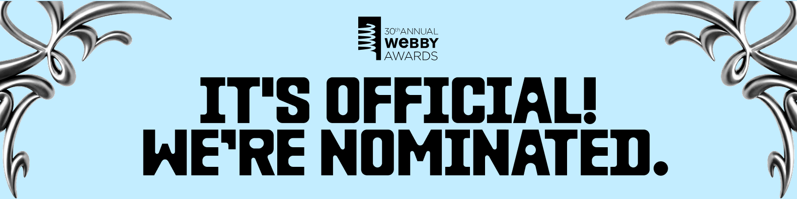 We\'re Nominated Banner Blue