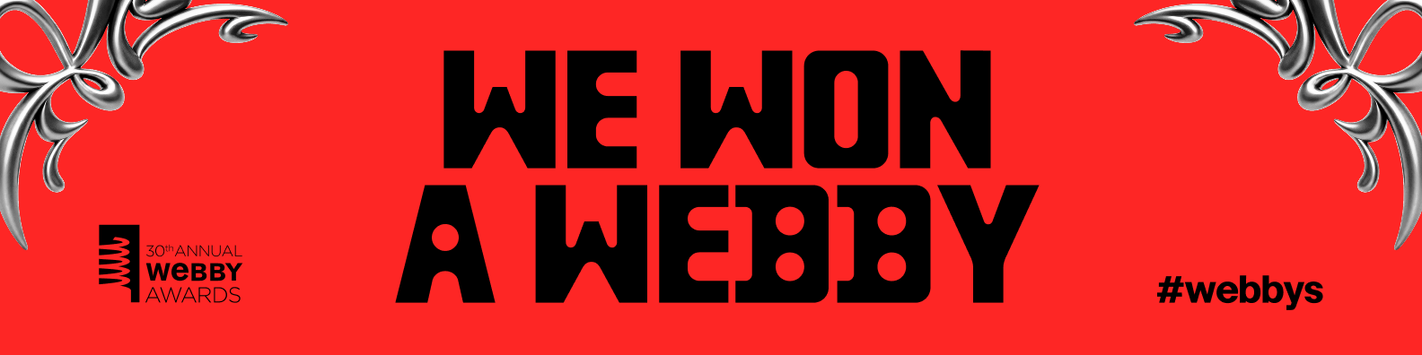 We Won A Webby - Linkedin w/ Trophy